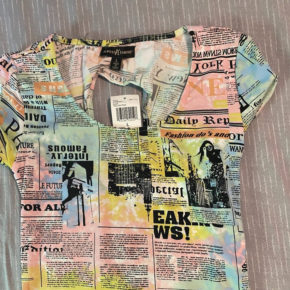 Girls Shirt with Colorful Newspaper